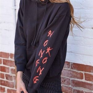 Brandy Melville Black Graphic Hoodie
